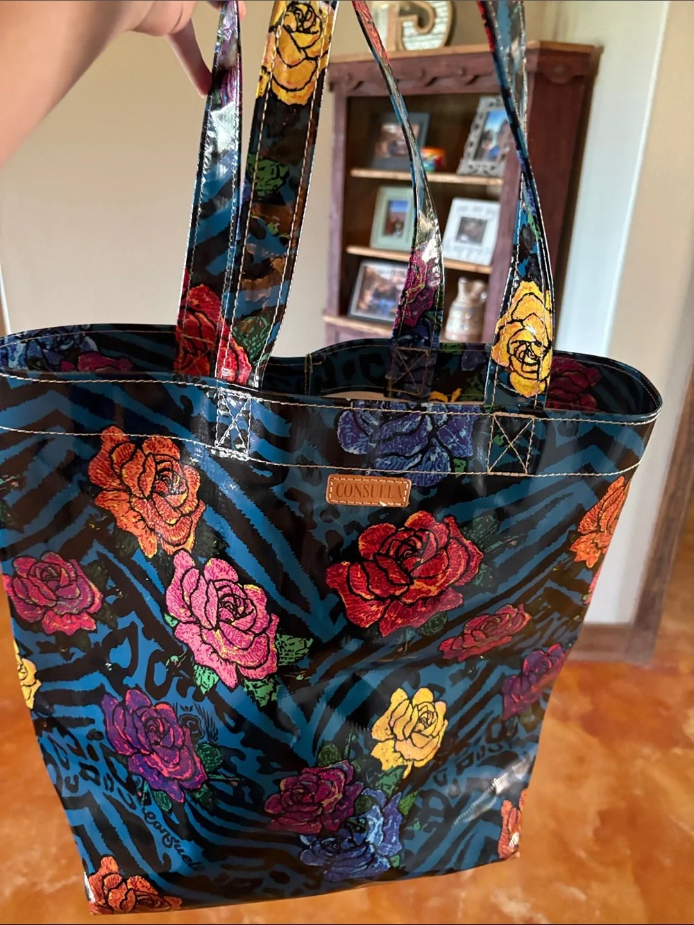 Consuela Multicolor Rose & Zebra Print Tote